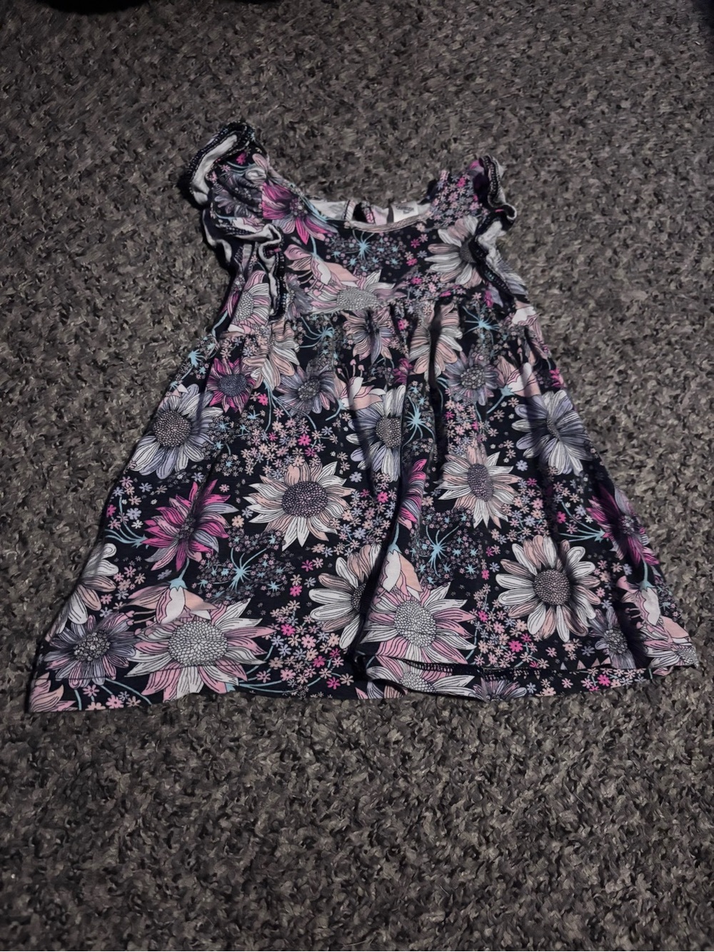 2 piece Girls floral print ruffle sleeve shirts